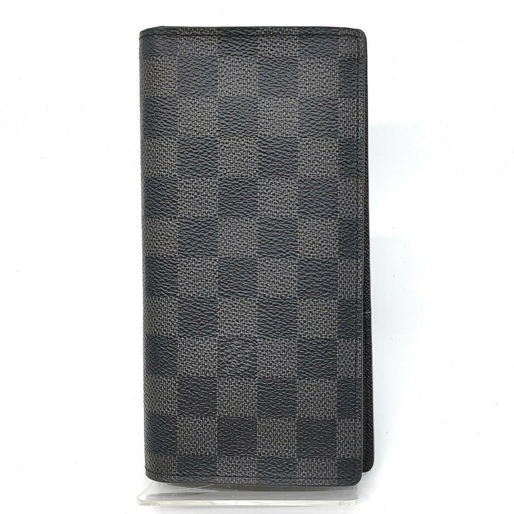 Authentic Louis Vuitton Damier Graphite Portefeuille Brazza Wallet